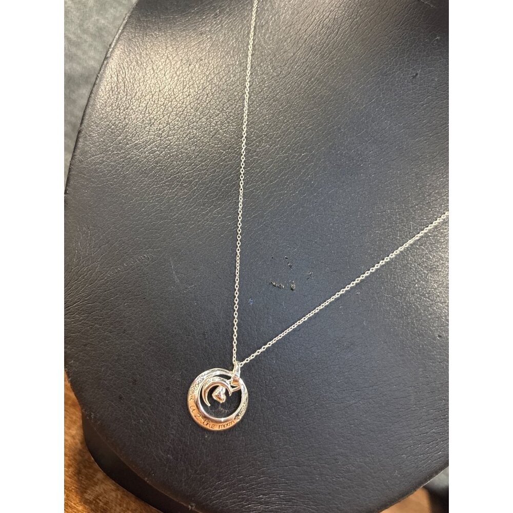 Sterling Silver "Love You To The Moon & Back" Necklace & Earrings Set - Picture 6 of 8